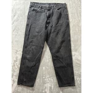 Vintage Wrangler Jeans Mens 38x30 Black Relaxed Fit Normcore Casual USA Made